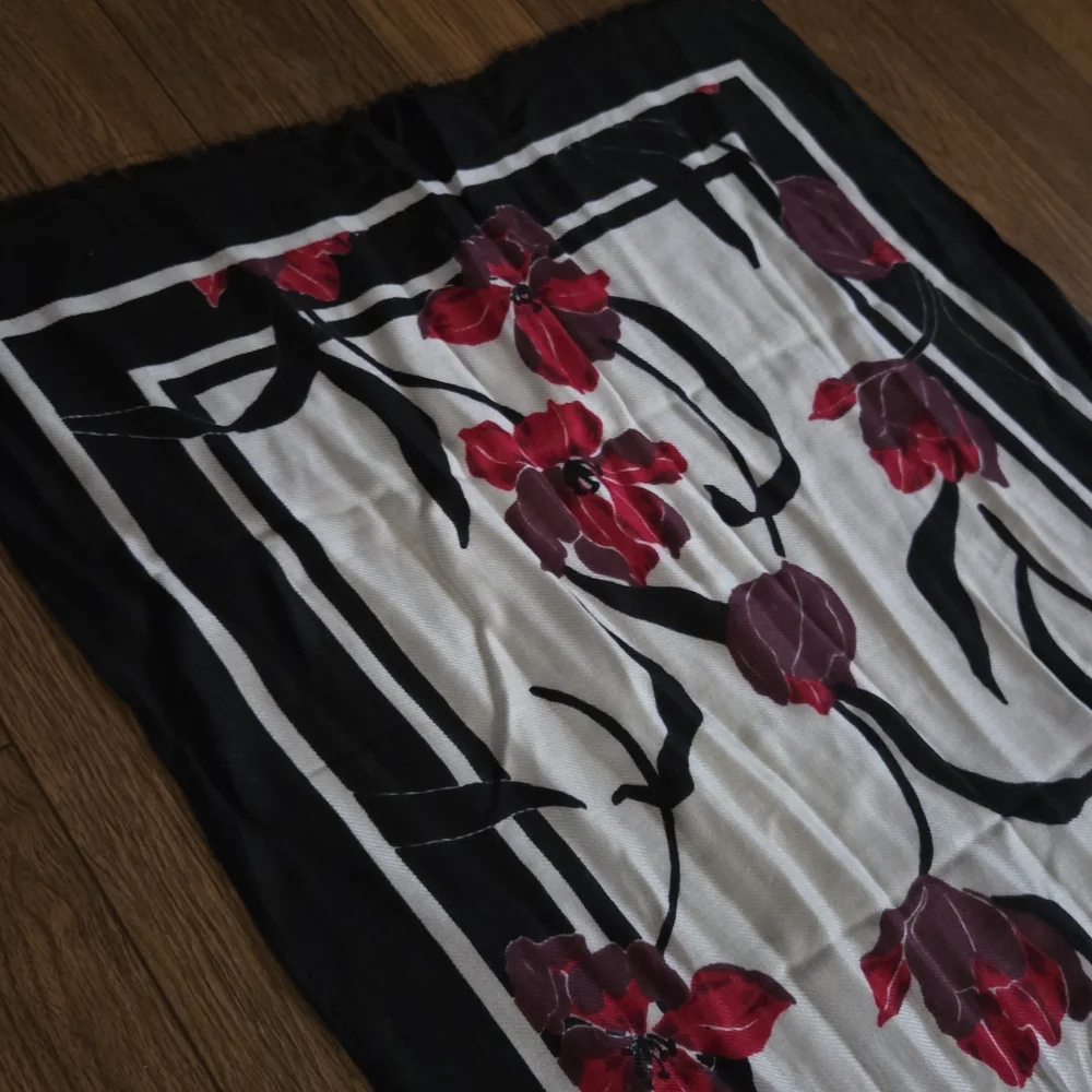 Vintage Liz Claiborne Scarf — Red Floral Moment You Didn’t Know You Needed 80